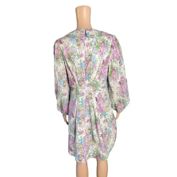 Aureum Talia Muted floral print Collared amino Dress size L - Picture 4 of 9